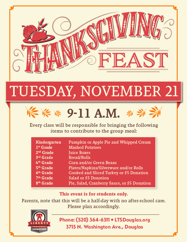 Douglas Thanksgiving Feast Flyer LTS Schools