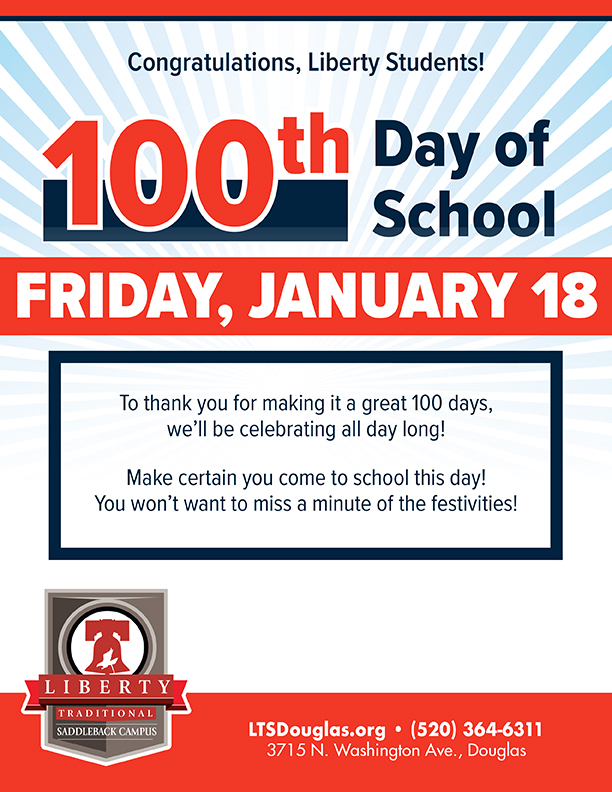 100th Day of School | Douglas Charter School | Liberty Traditional Saddleback 